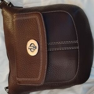 Coach Brown Leather Bag With Shoulder Strap